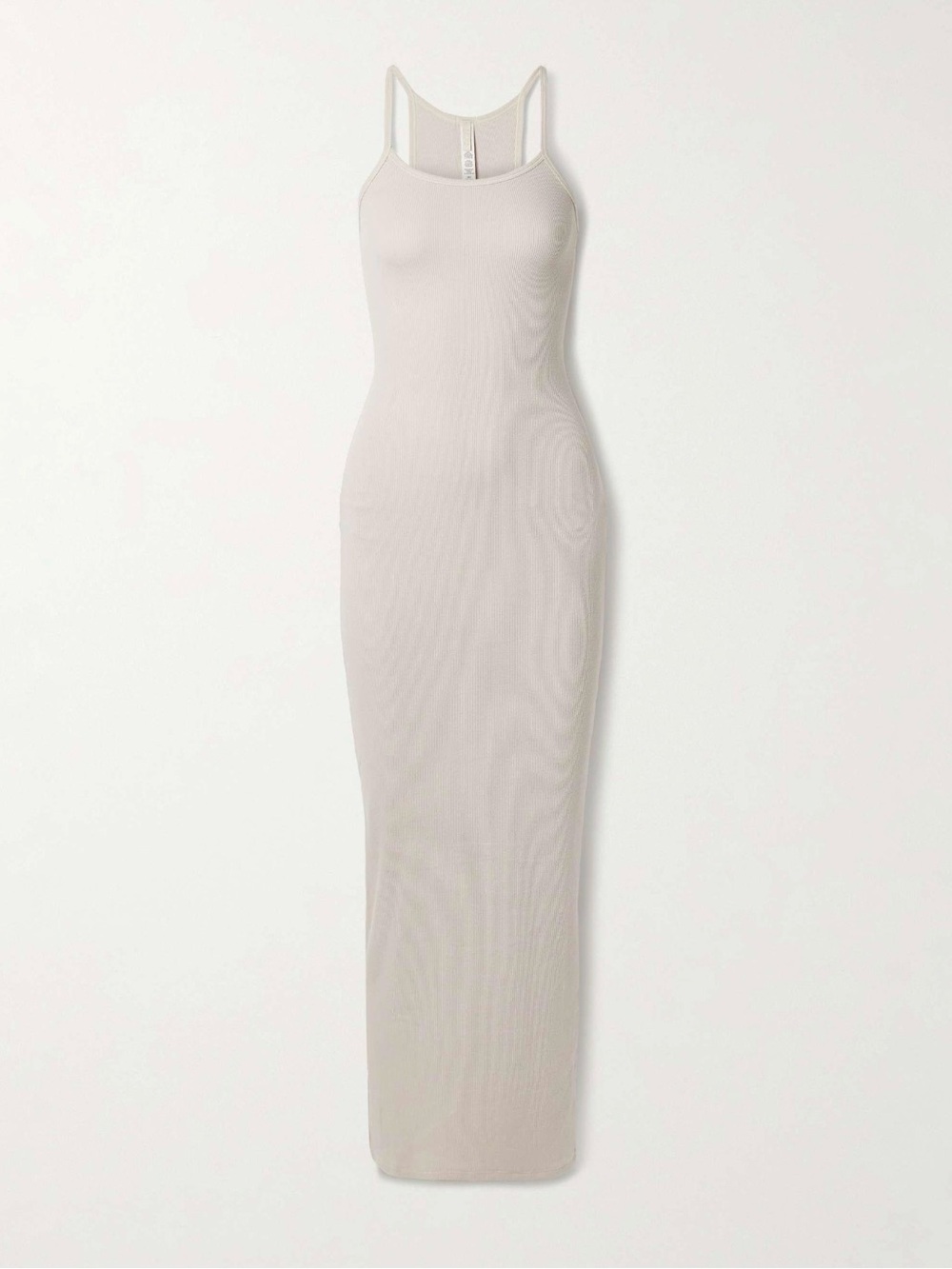 Skims Cotton Ribbed Long Tank Maxi Stone Beige Dress Sz S Minimalist Loungewear